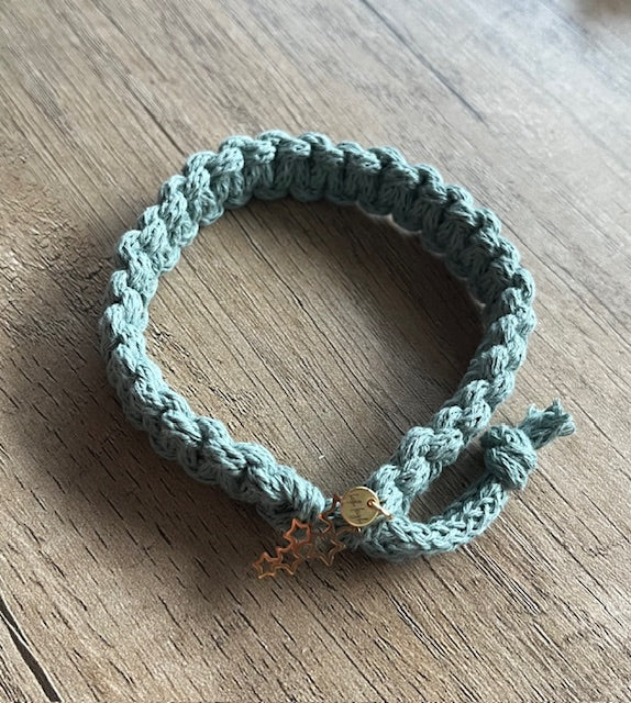 Braided Macrame Wristband with Charm