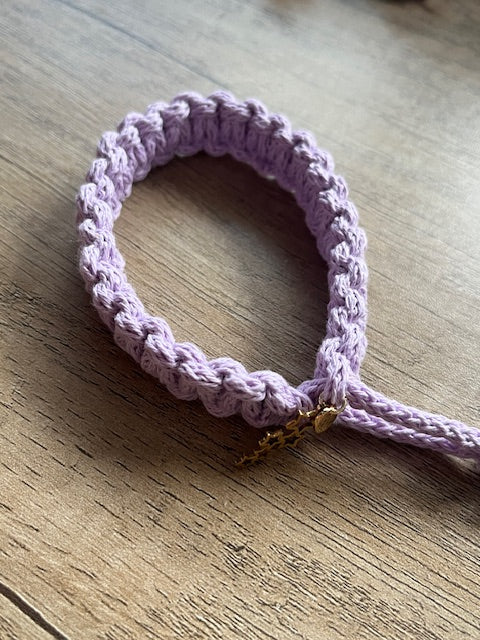 Braided Macrame Wristband with Charm