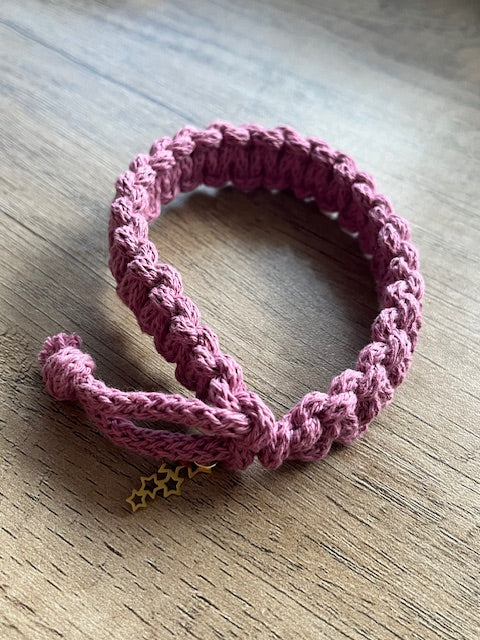 Braided Macrame Wristband with Charm