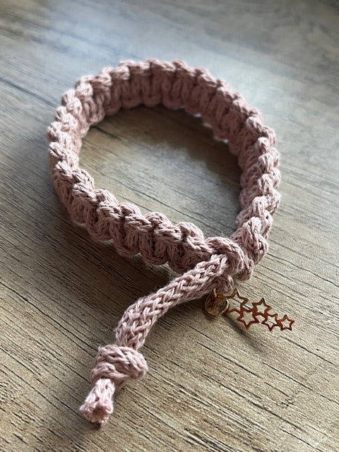 Braided Macrame Wristband with Charm