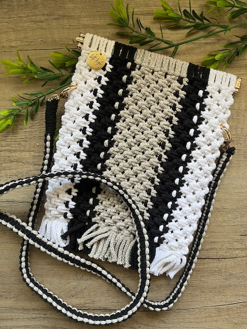 Braided Marcrame Cross-body Bag with Strap